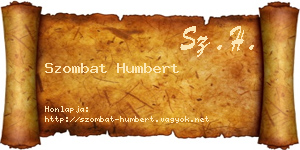 Szombat Humbert névjegykártya